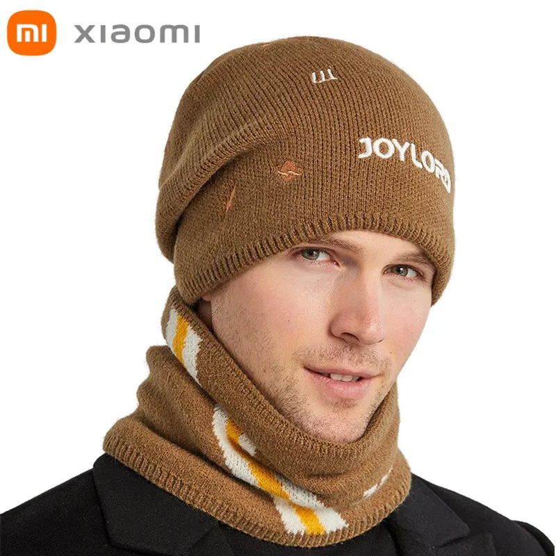 

XiaoMi-gorro de lana de terciopelo para mujer, gorro de punto con letras bordadas, cálido, suave y cómodo, novedad