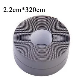 Width Gray 1 рулон для ванной стены уплотнительная полоса водонепроницаемый плесени доказательство самоклеющаяся лента кухонная раковина краевое уплотнение лента 3,2 м x 2,2 см ZXH - Цвет: Width Gray