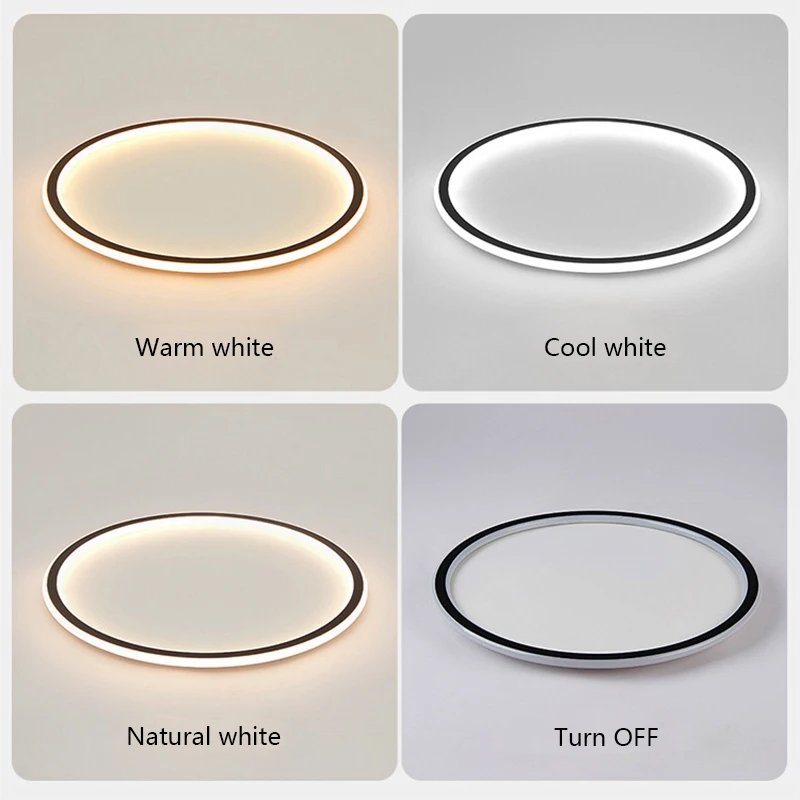 Redondo/lámpara cuadrada Led para techo para vivir lámparas de habitación led techo lámpara de techo negro/Arte Blanco luces de techo led modernas