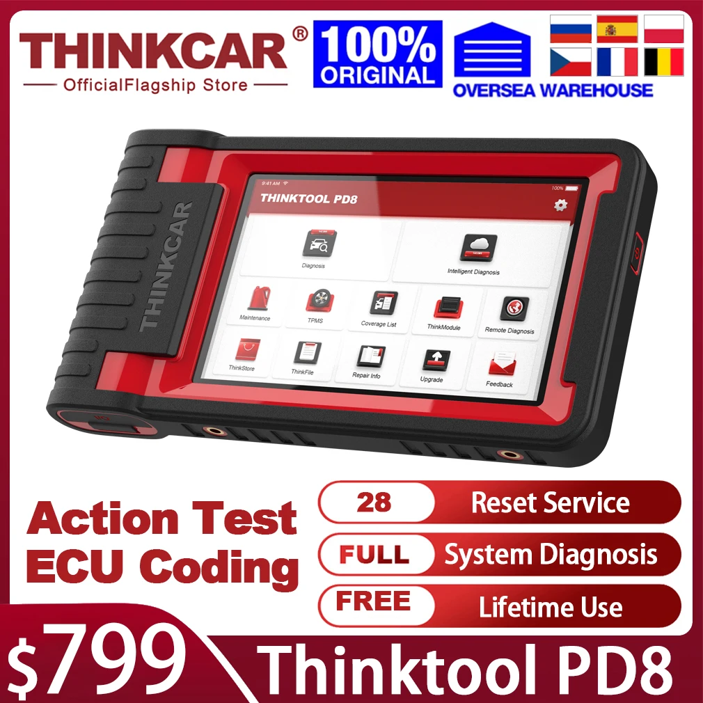 

Сканер THINKCAR PD8, сканер OBD2, профессиональный, 28 сбросов, ЭБУ, кодирование, полная система, инструмент для диагностики автомобиля, считыватель ...