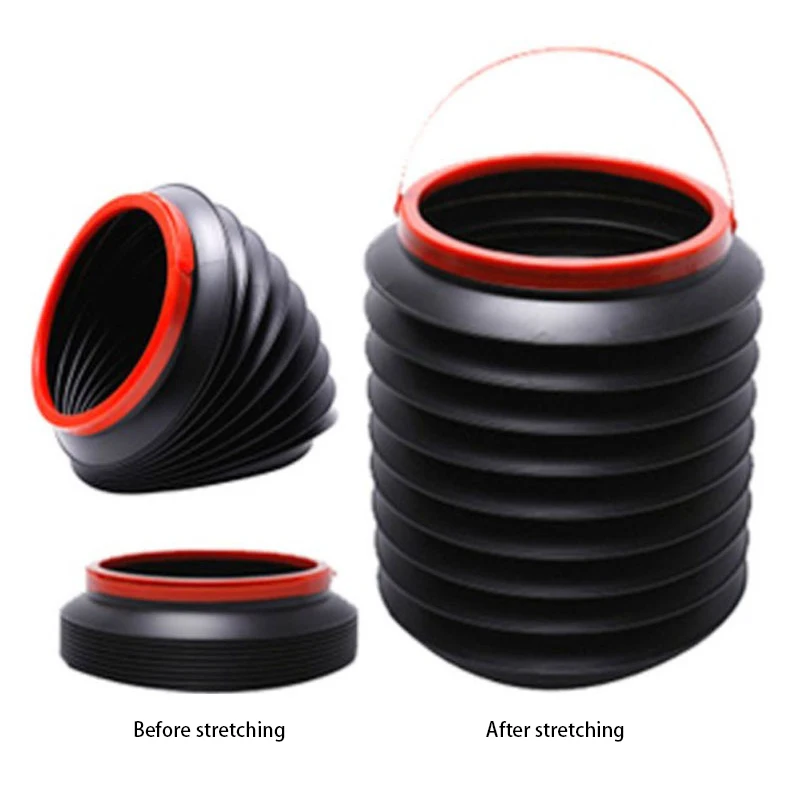 

4L Universal Car Trash Bin Garbage Can Telescopic Wash Bucket Folding Trash Organizer Garbage Holder Rain Gear Sundries Storage