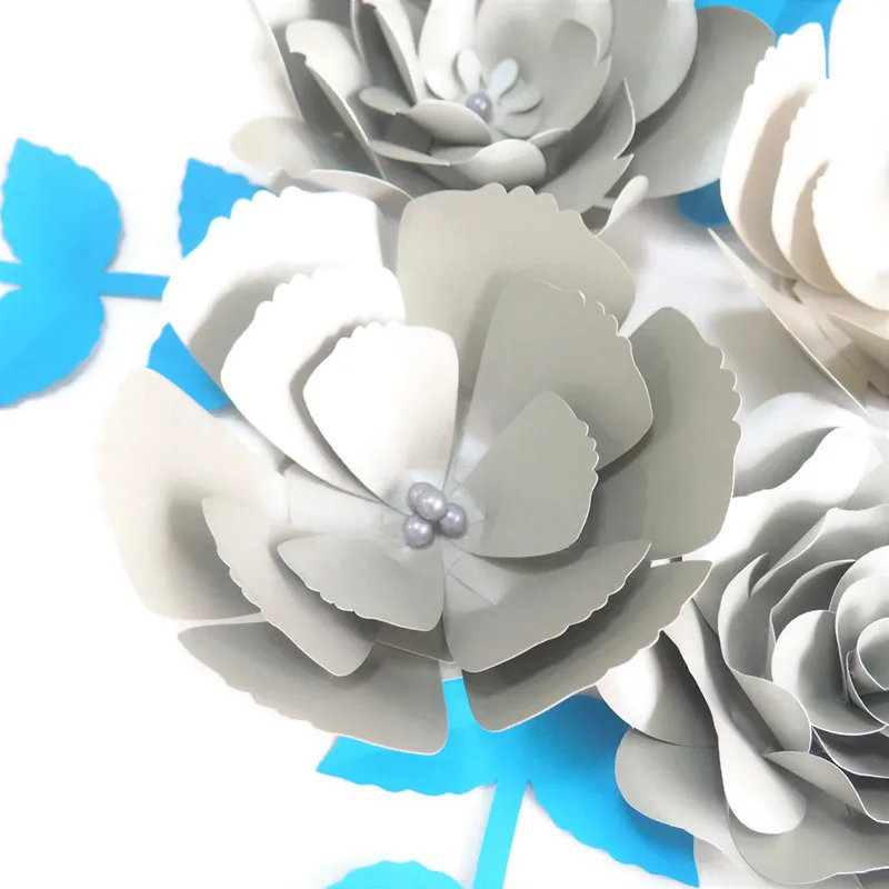 DIY гигантские бумажные цветы искусственные розы фон 4 шт. + оставленных свадебных