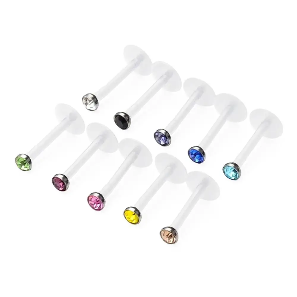 Набор акриловых шпильки для губ блестящие пуш-ап-Хрящевые изделия пирсинга тела