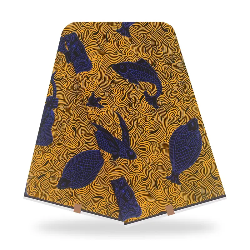 

African Wax Prints Fabric Cotton 100%Breathable Real Soft Real High Quality Party Dress Material For Sewing By The Yards V-L57