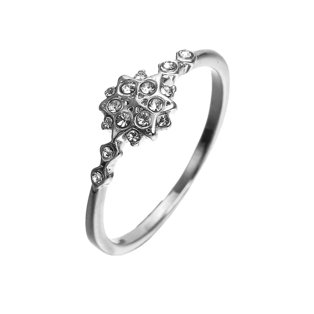 2018 модные кольца женские ювелирные изделия цветок Стразы серебристый цвет опал