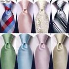 Sage Green, однотонный Шелковый Свадебный галстук для мужчин, ручная работа, запонки, подарок, мужской галстук, модный дизайн, деловые вечерние, Прямая поставка, Hi-Tie Design