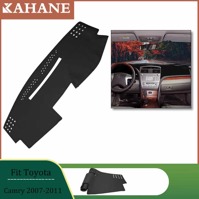 

For Toyota Camry 2007-2011 car Interior Leather Car Dashboard Cover Non-Slip Dashmat Dash Mat Auto modeling Accessories 1pcs