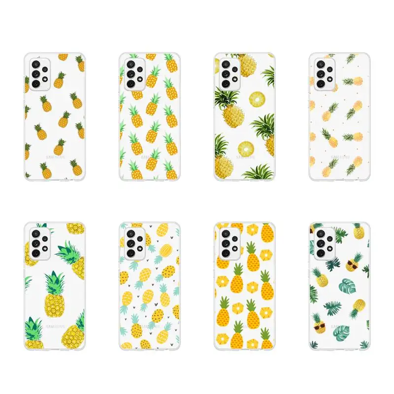 

pineapple yellow fruit pattern Phone Case Transparent For Samsung Galaxy A S Note 9 11 10 51 50 71 70 80 20 21 30s ultra plus