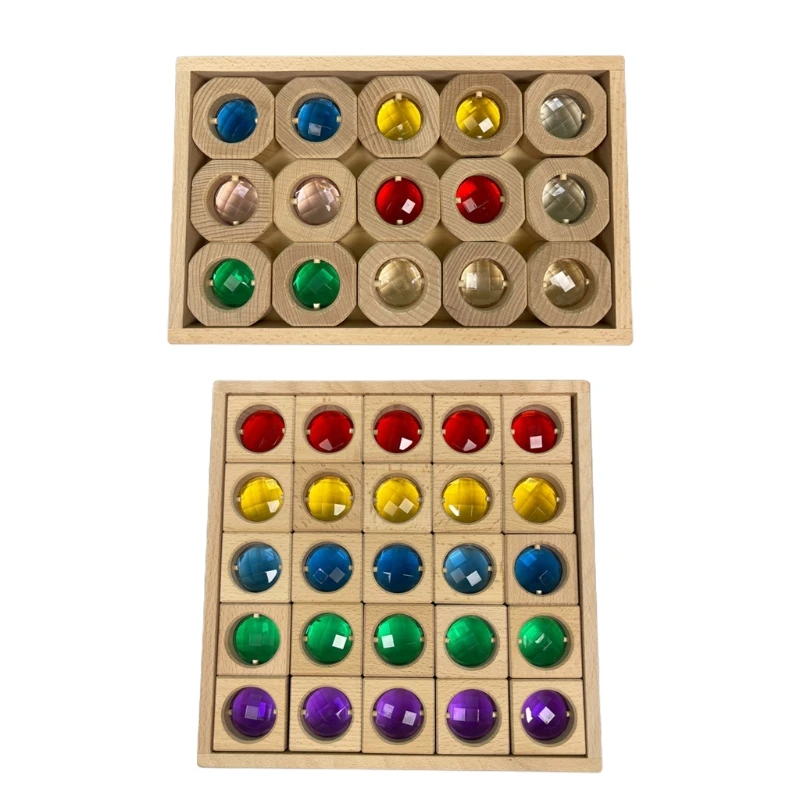 

Q9QB Children's Wooden Blocls Play Supplies Multifunctional Portable Table Game Toys