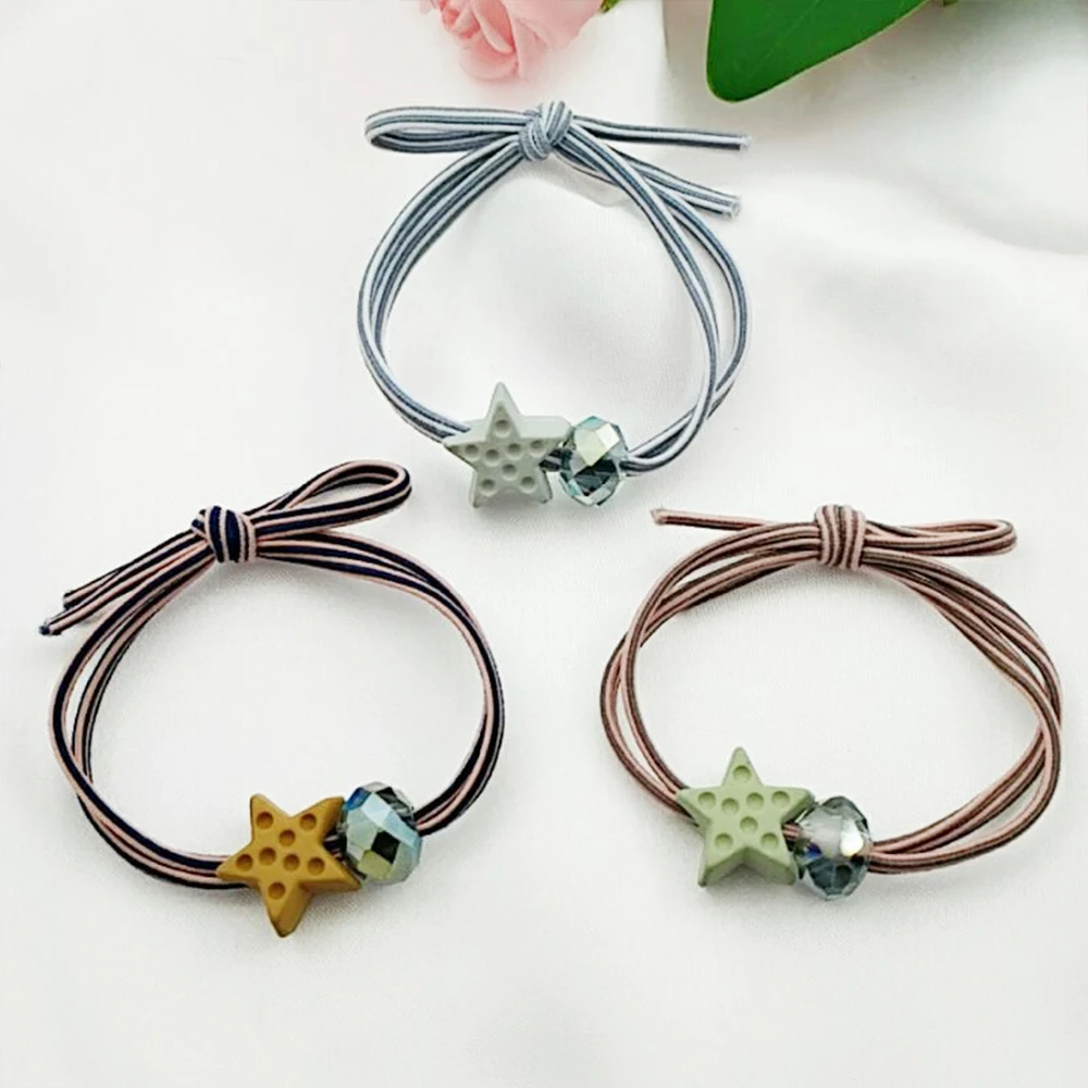 1/5 шт. резинки для волос со звездами аксессуары ручная работа резинка