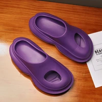 new summer purple slippers men women platform clogs indoor eva soft bottom sandals men unisex slides lightweight beach shoes men