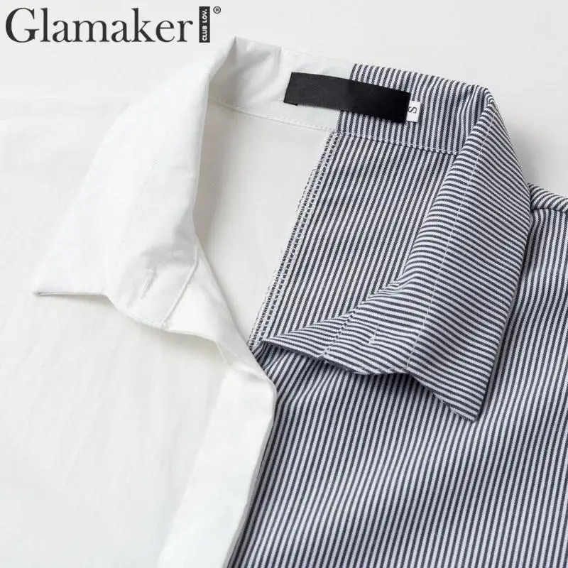 Glamaker мини-платье в полоску с рукавом-фонариком женское платье v-образным вырезом