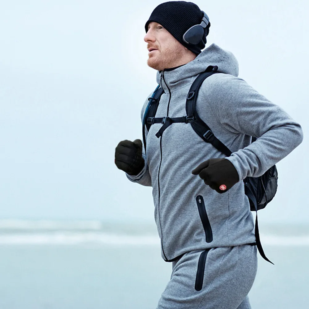 Зимние уличные спортивные перчатки для бега теплые сенсорных экранов спортзала