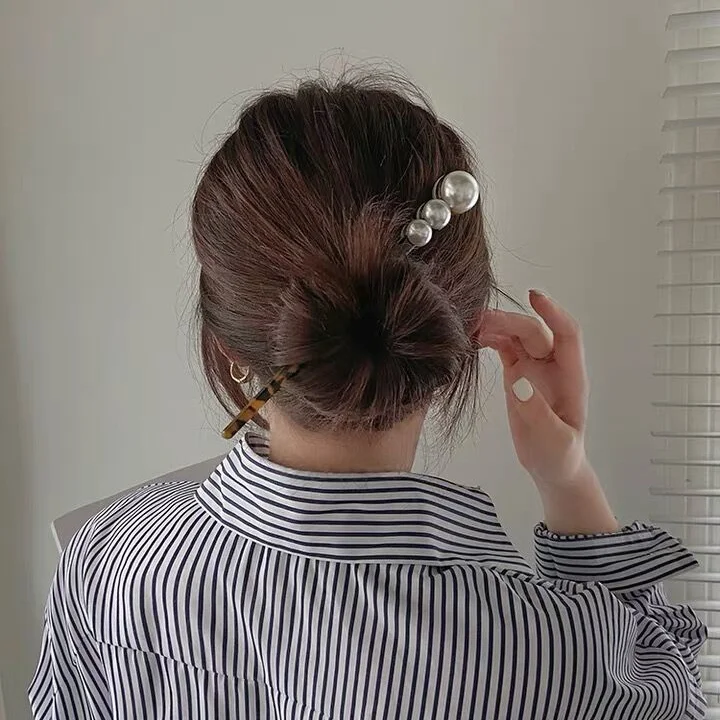 

20pcs/lot Delicate Metal Geometric Disk Hairpins Pearl Hair Stick Headwear for Women Ball Head Hairpin Accessories