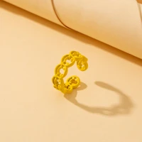 vg 6 ym new fashion smiley face hollow ladies ring opening adjustable trend alloy jewelry wholesale direct sales