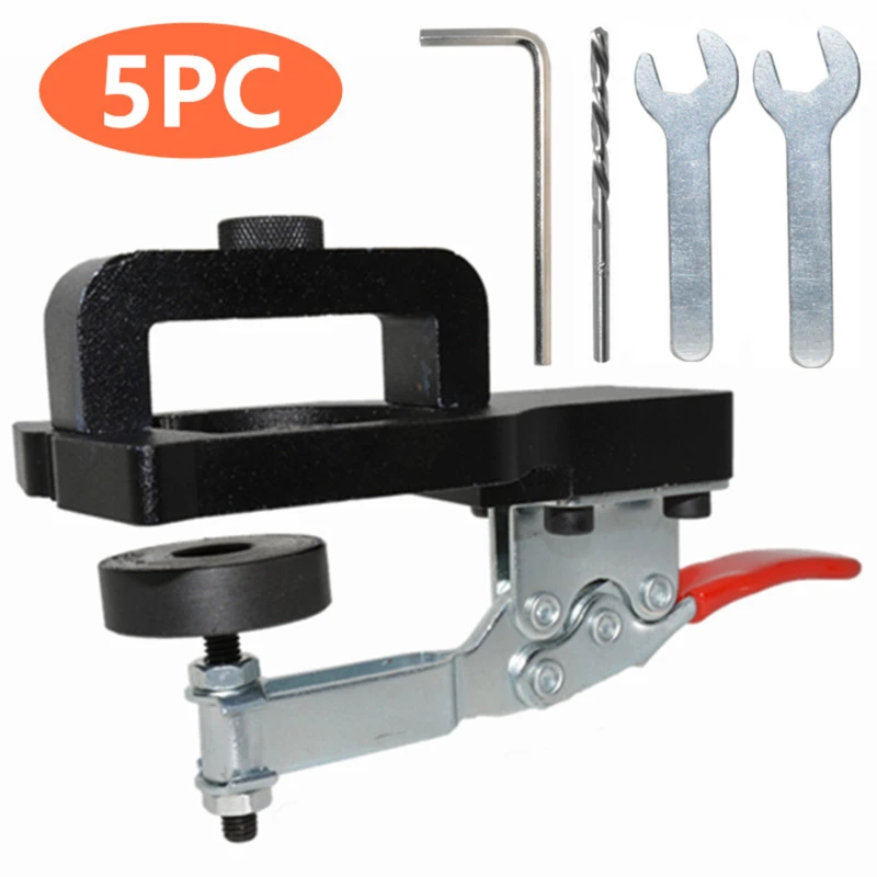 

5pcs Woodworking Hole Drilling Guide Locator 35mm Hinge Boring Jig With Fixture Aluminum Alloy Hole Opener Template Door Cabinet