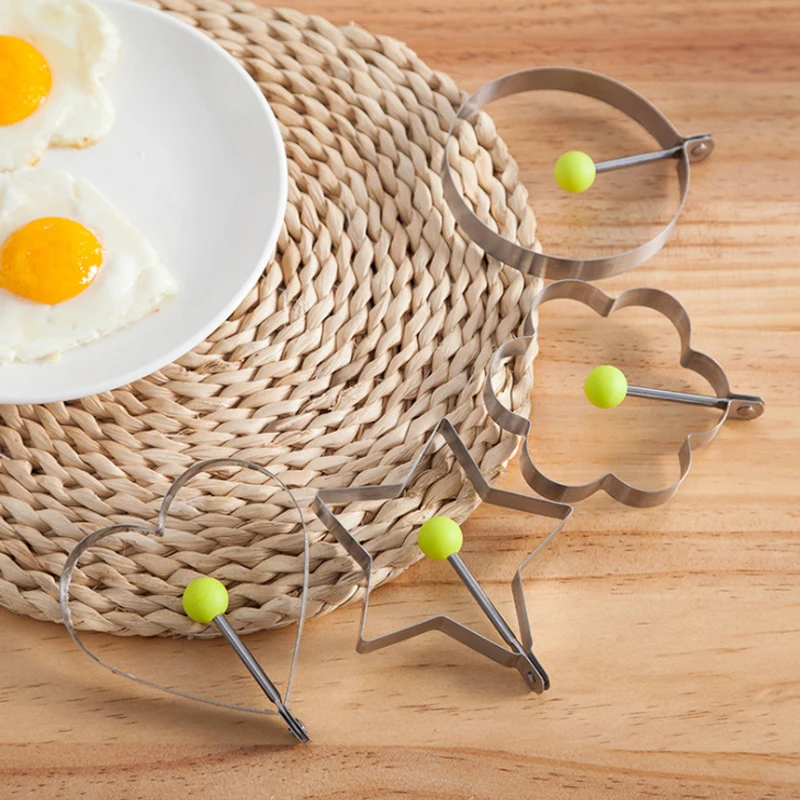 4 Style Stainless Steel Fried Egg Shaper Pancake Mould Omelette Mold Frying Cooking Tools Ring Circle Heart Kitchen Gadget | Дом и сад