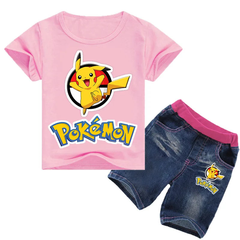 Подарок на день рождения детская одежда хлопковые летние топы с принтом PIKA для