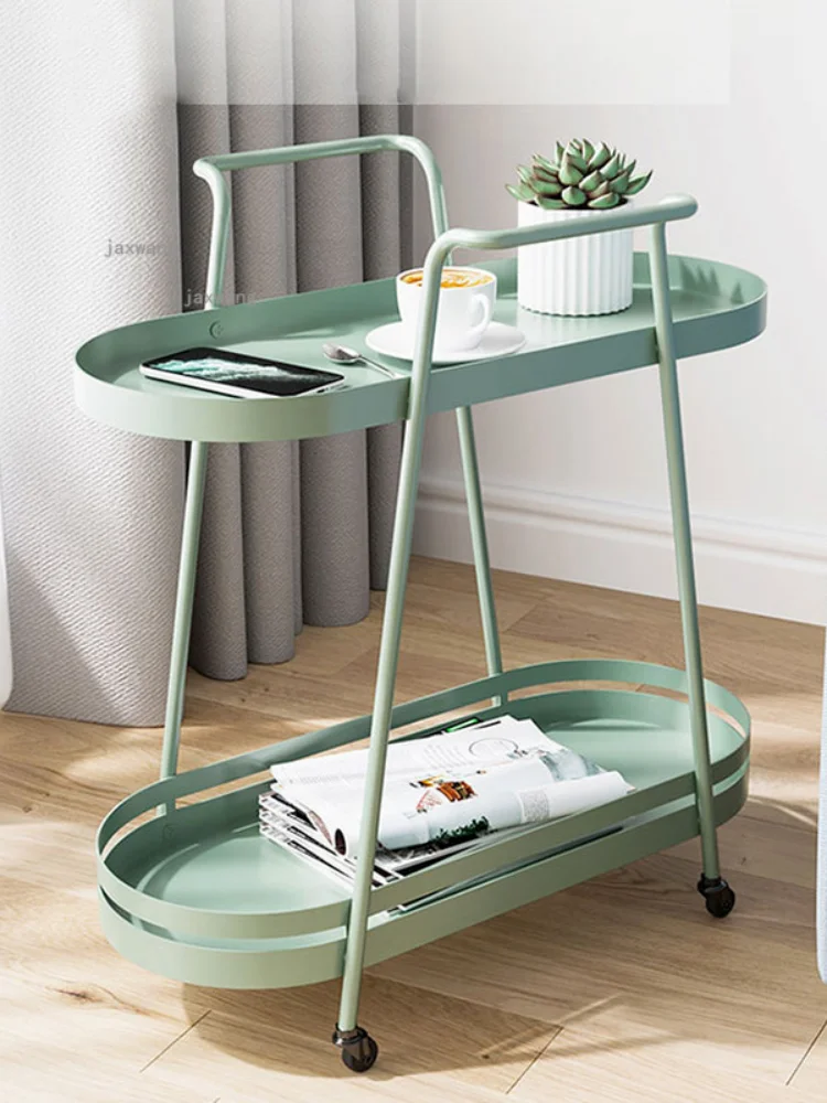 

Кованый железный диван для гостиной, боковой столик, Современная Минималистичная тележка для дома и балкона, кофейные столики для общежити...