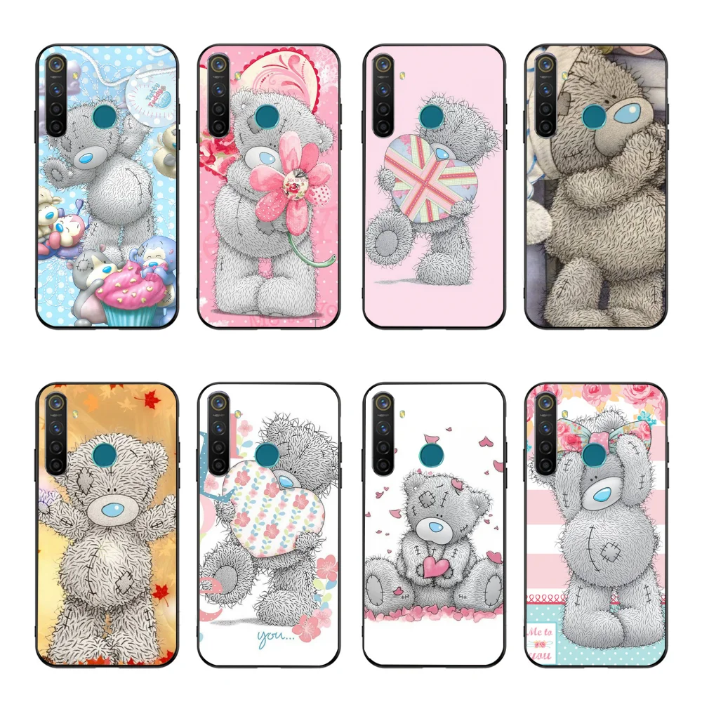 

NBDRUICAI Cute Cartoon Bear Black Soft Shell Phone Case Capa For OPPO Realme 5 3 2 Pro F7 F9 F11 F3 RENO Cover