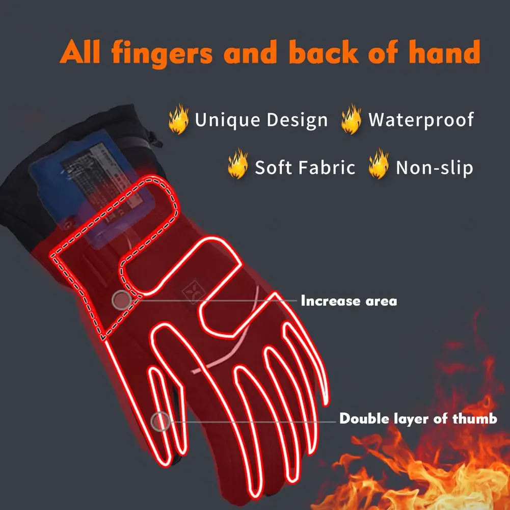 

Motorcycle Gloves Waterproof Heated Guantes Moto Touch Screen Battery Powered Motorbike Racing Riding Gloves Winter##