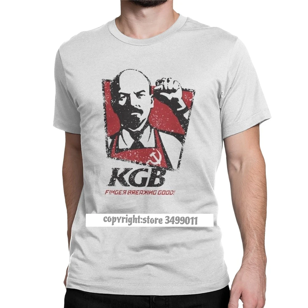 

KGB Vladimir Lenin Men T Shirts USSR Russia Communism Marxism Socialism Vintage Tshirts Tops T Shirts Premium Cotton Gift