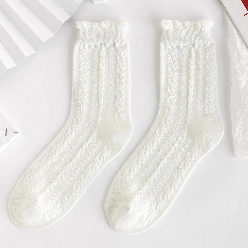 Lolita socks Sweet Style for Ladies Girls women princess Spring and summer white Cute Lovely Lace Short Sock Frilly Ruffle Ankle