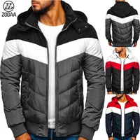 zogaa new hooded padded jacket mens winter thick warm jacket for young men color matching casual padded jacket