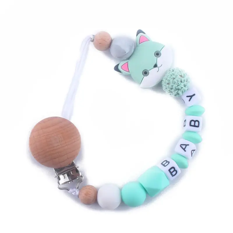 

Colorful Silicone Letter Pacifier Clips Chain For Infant Feeding Toddler Chew Toy Clips BPA Free