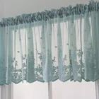 Прозрачные кружевные тюлевые шторы для гостиной, спальни, кухни, короткие тонкие прозрачные Занавески Из вуали, современные оконные драпировки