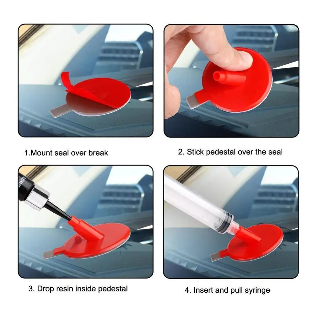 

DIY Repair Kit Tools Auto Car Glass Windscreen Windshield Repair Set For Chip Crack Bullseye Protective Decorative Stickers