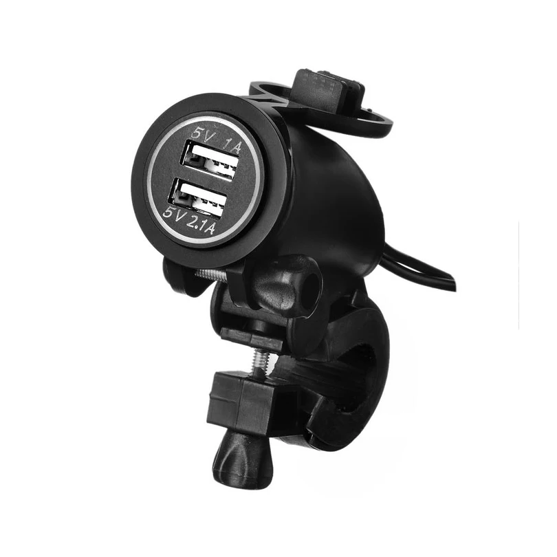 Зарядное устройство для мотоцикла водонепроницаемый двойной USB 5V/2.1A 1A зарядное с