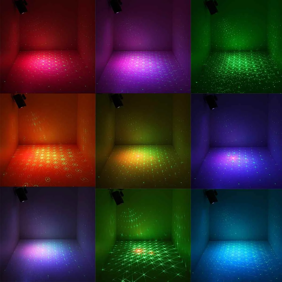 

36 Patterns and 6 Color Backgrounds 3 Working Modes 100W RGB Party Lights DJ Disco Lamp LED Laser Projector Sound Control