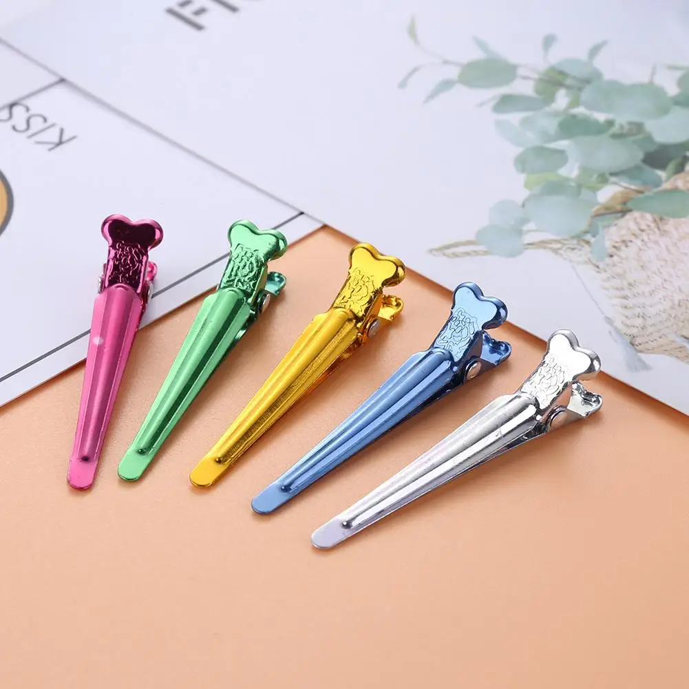 

50pcs Colorful Single Prong Alligator Hair Clips Aluminum Metal Flat Hairpins Women Hair Styling Tools Hairdressing Barrettes