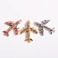 fashion classic airplane shape diy inlaid zircon modern women accessories for jewelry making findings wholesale supplies