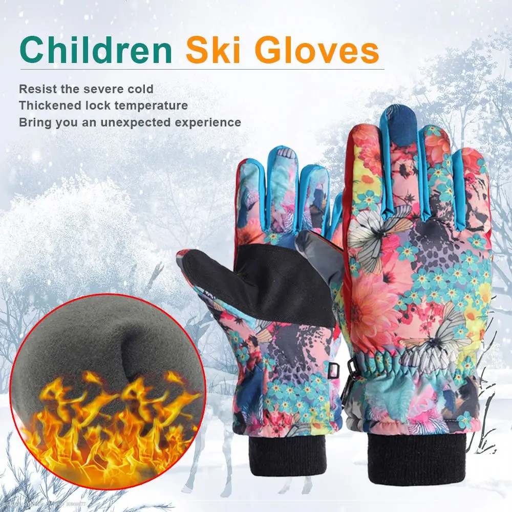 

1 пара детских лыжных перчаток, варежки, зимние ветрозащитные водонепроницаемые плотные теплые детские зимние ранцы для мальчиков и девоче...