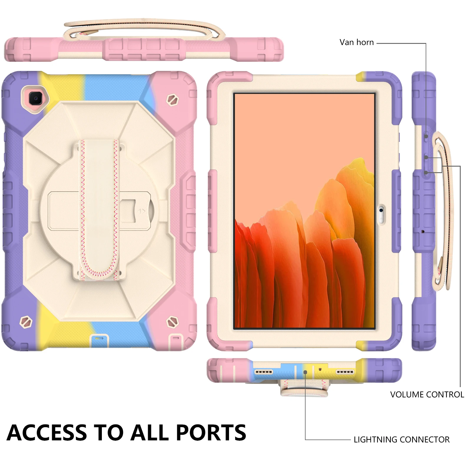 case for samsung galaxy tab a7 2020 10 4 t500 t505 t507 sm t500 sm t505 tablet cover 360 rotation hand kickstand silicone case free global shipping