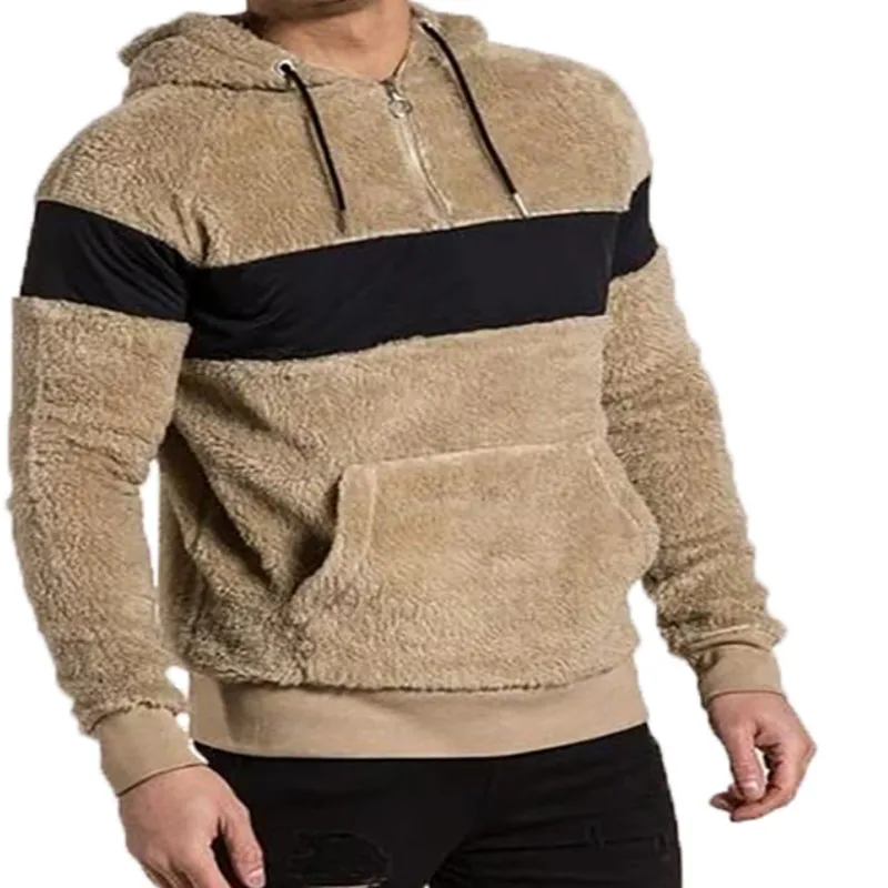 

2021 Winter Warm Sweatshirts Wool Fur Sweatshirts Fashion Men's Hoodies Casual Hoodies Fluffy Street Sweatshirts Men