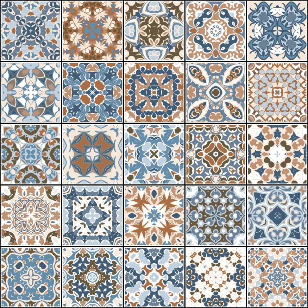 

Retro Vintage Tiles Stickers Bathroom Kitchen Washable Waterproof PVC Wall Stickers Home Decor Art Wall Decals 20x100cm