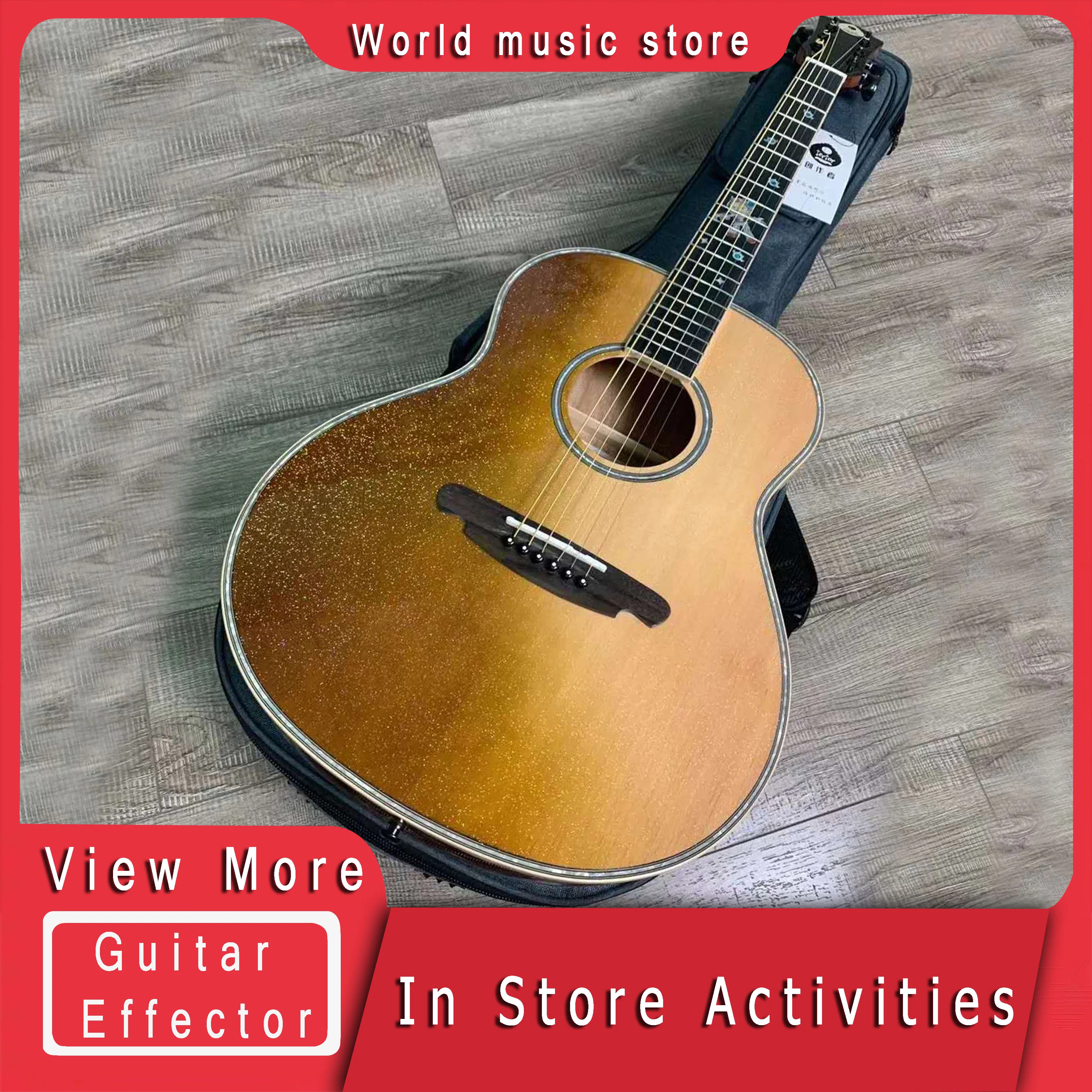 Создатель 36 дюймов акустической гитары гитара из твердой древесины ели панель