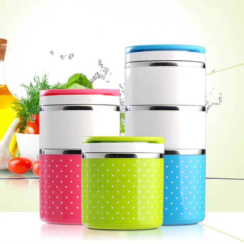 

Cute Thermal Lunch Box Bento Box Cartoon Leakproof Food Storage Container Stainless Steel for Kids Students Women Gift
