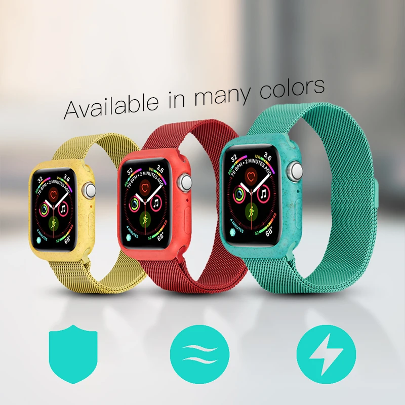 KUULAA бампер для Apple Watch Series 5 4 3 2 1 шт чехол тонкий защитный рамка 40 44 38 42 мм полоса |