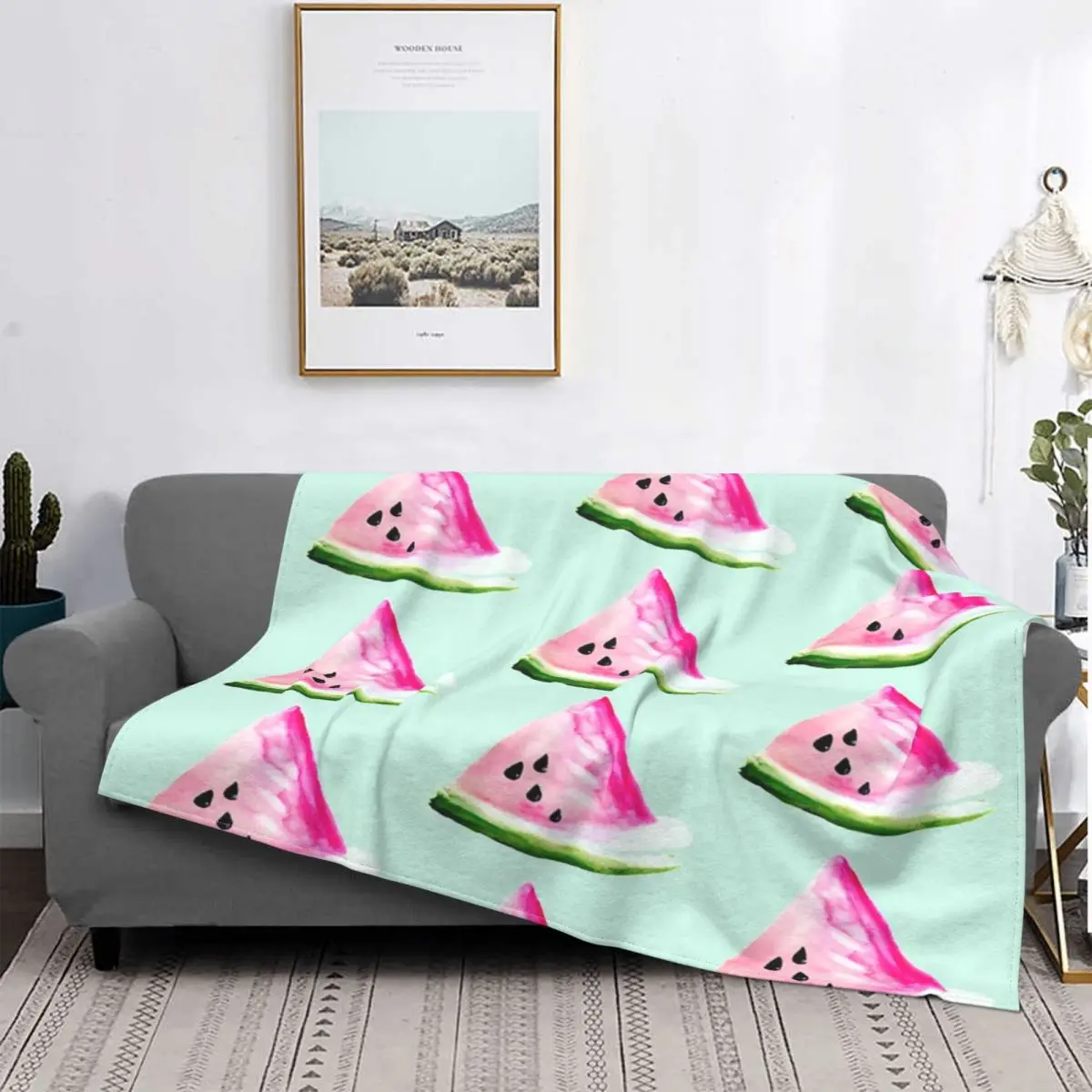 

Watercolour Watermelon Blanket Bedspread Bed Plaid Bed Plaid Bedspread 90 Summer Blanket Blankets For Bed