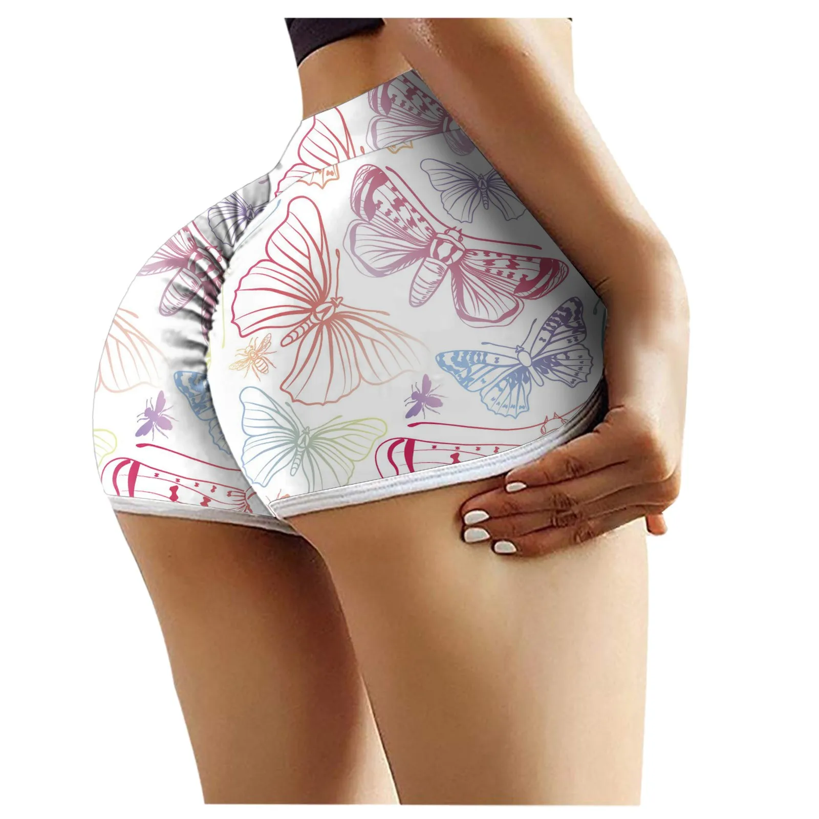 Принт подсолнечника Шорты женские джинсы с высокой талией Strethcy леггинсы для