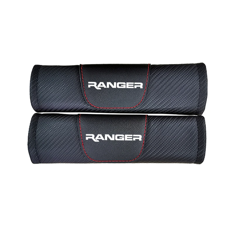 

For Ford Ranger Carbon Fiber Leather Car Seat Belt Cover Auto Seat Belt Shoulder Pad Car Styling Interior Accessories 2pcs