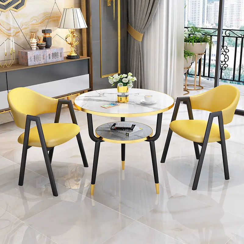 

Nordic Coffe Table and Chairs Set for Restaurant Office Reception Cafe Table Balcony Living Room Furniture Dinette Table Set