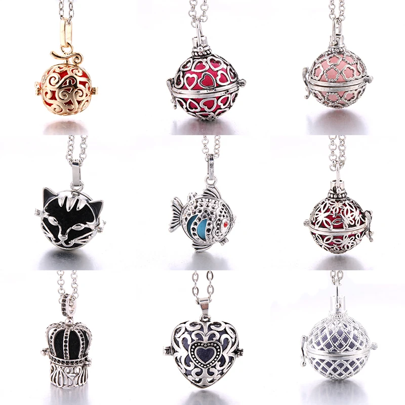 Популярное новое ожерелье с диффузором в форме сердца и кота Ожерелье из бусин