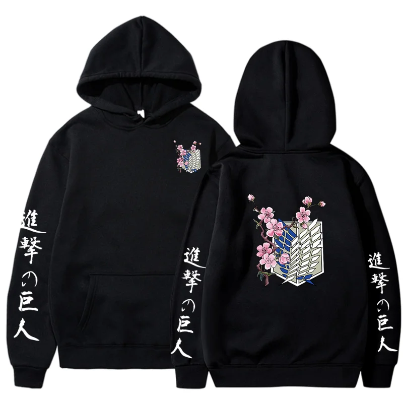 

Japanese Anime Graphic Hoodies Men Attack on Titan Pullover Sweatshirt Unisex Male Hoodies Sweatshirts Casual Fashion Clothing