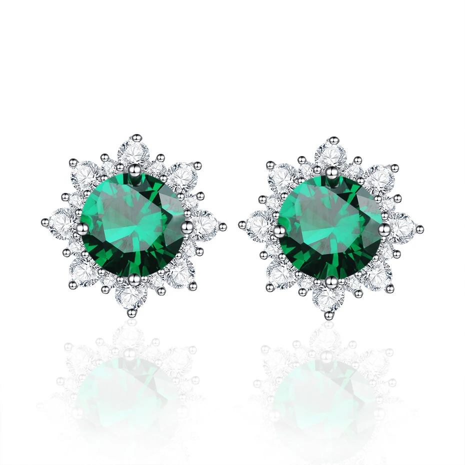 Emerald Куололит зултанит драгоценный камень серьги гвоздики для женщин Твердые 925 пробы серебро создан цвет изменить серьги хорошее ювелирное изделие подарки - Цвет камня: Emerald