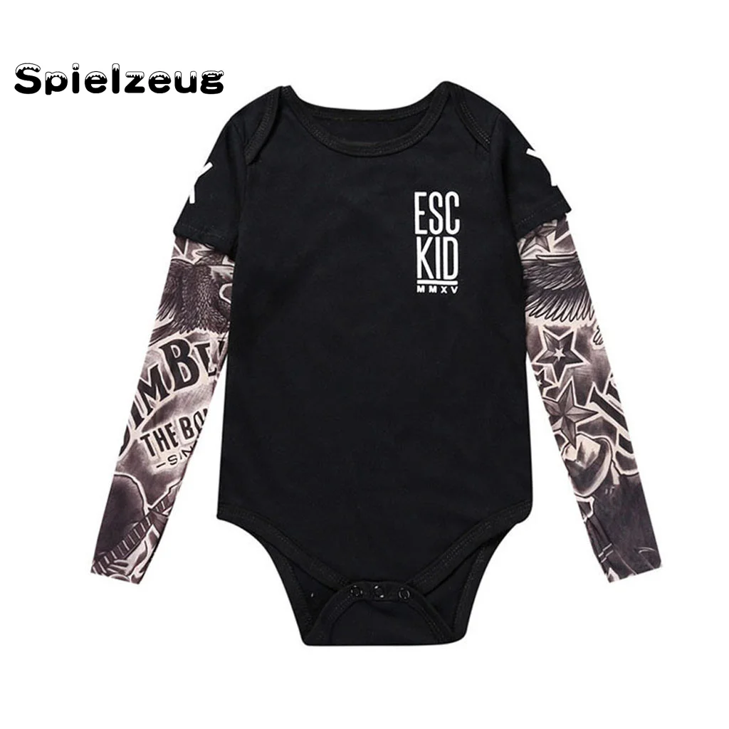 Одежда для новорожденных Детская одежда мальчиков и девочек татуировки с